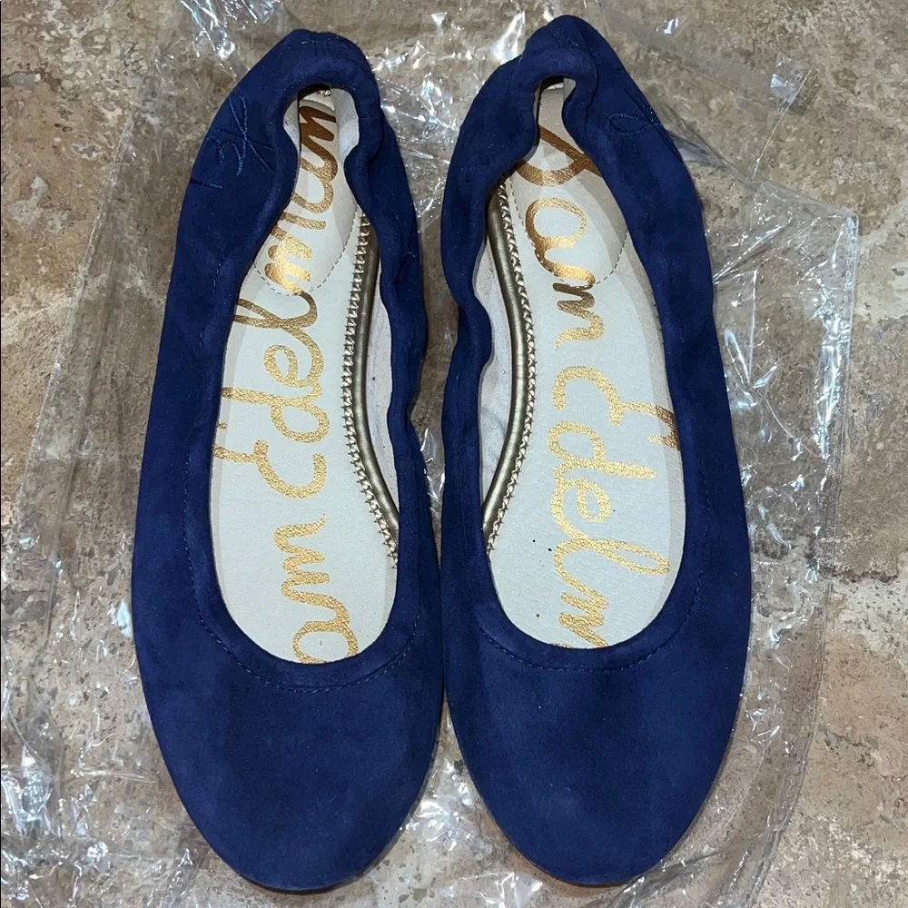 Sam Edelman suede ballet flats navy size 8.5 - Picture 1 of 4
